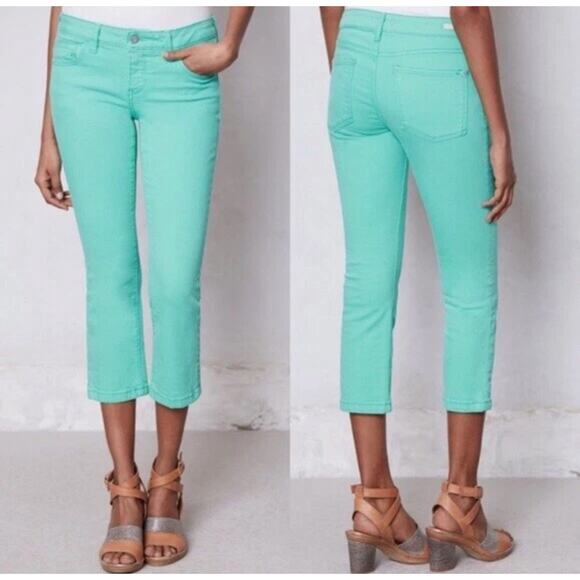 Anthropologie Denim - Anthropologie Pilcro Stet Mid-Rise Crop Ankle Jeans Aqua Green Size 27